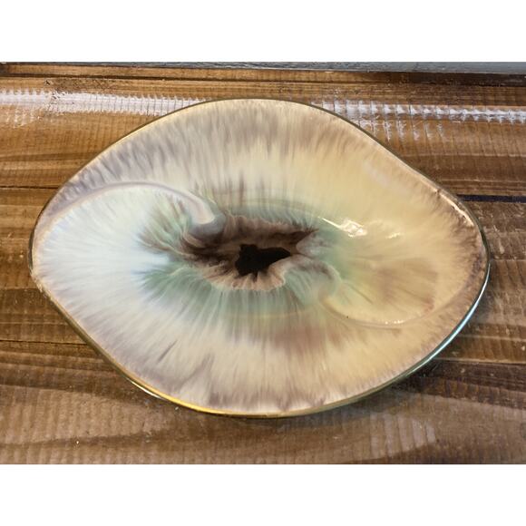 Vintage 1950's Keramik Glazed Pottery Aqua Trinket Candy Dish West Germany 912 - Picture 1 of 12